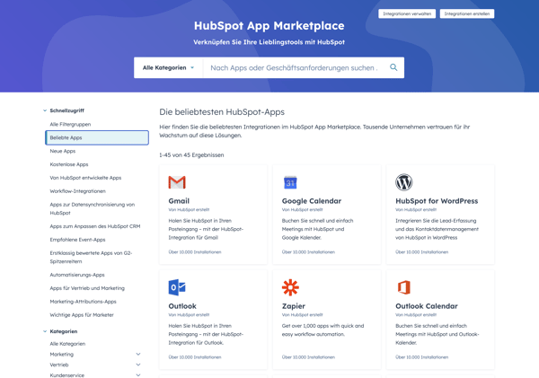 Hubspot App Marketplace