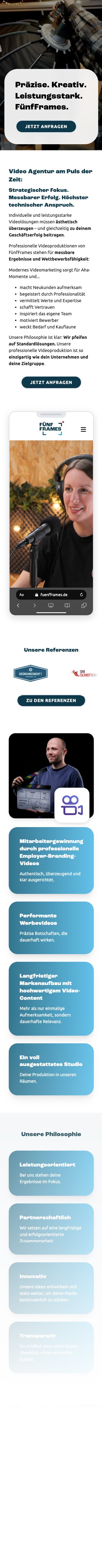 Mockup Fuenfframes Webseite