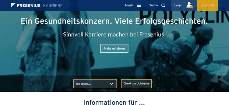Die Karriere-Website von Fresenius 