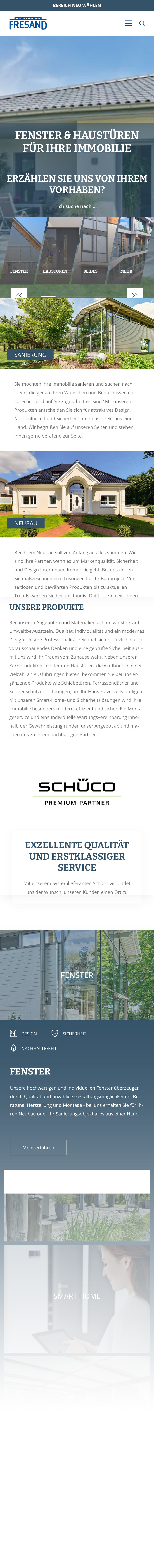 Scrollbares Mockup der Website von Fresand auf einem IPhone