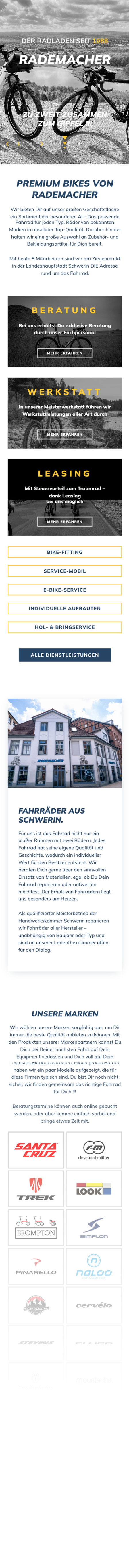 Scrollbares Mockup der neuen Website von Rademacher auf einem Smartphone mit Link zur Website